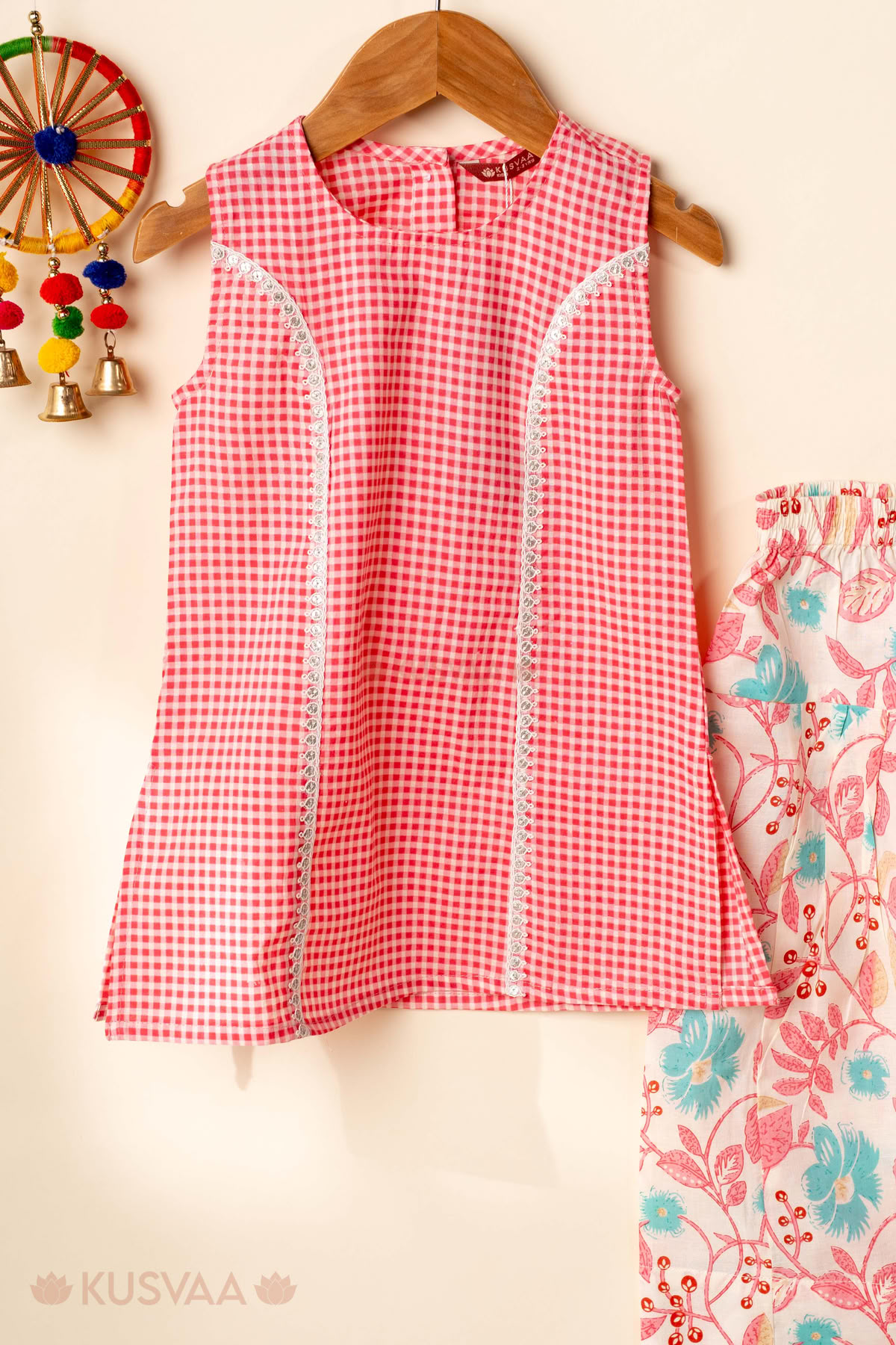 Image for Kusvaa Grw126 Meera Cotton Girls Top Pant Set Top