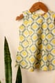 Image for Kusvaa Grw138 Devanshi Kids Handblock Green And Yellow Cotton Co Ord Set Side