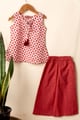 Image for Kusvaa Grw139 Gauri Kids White Marron Cotton Co Ord Set Featured