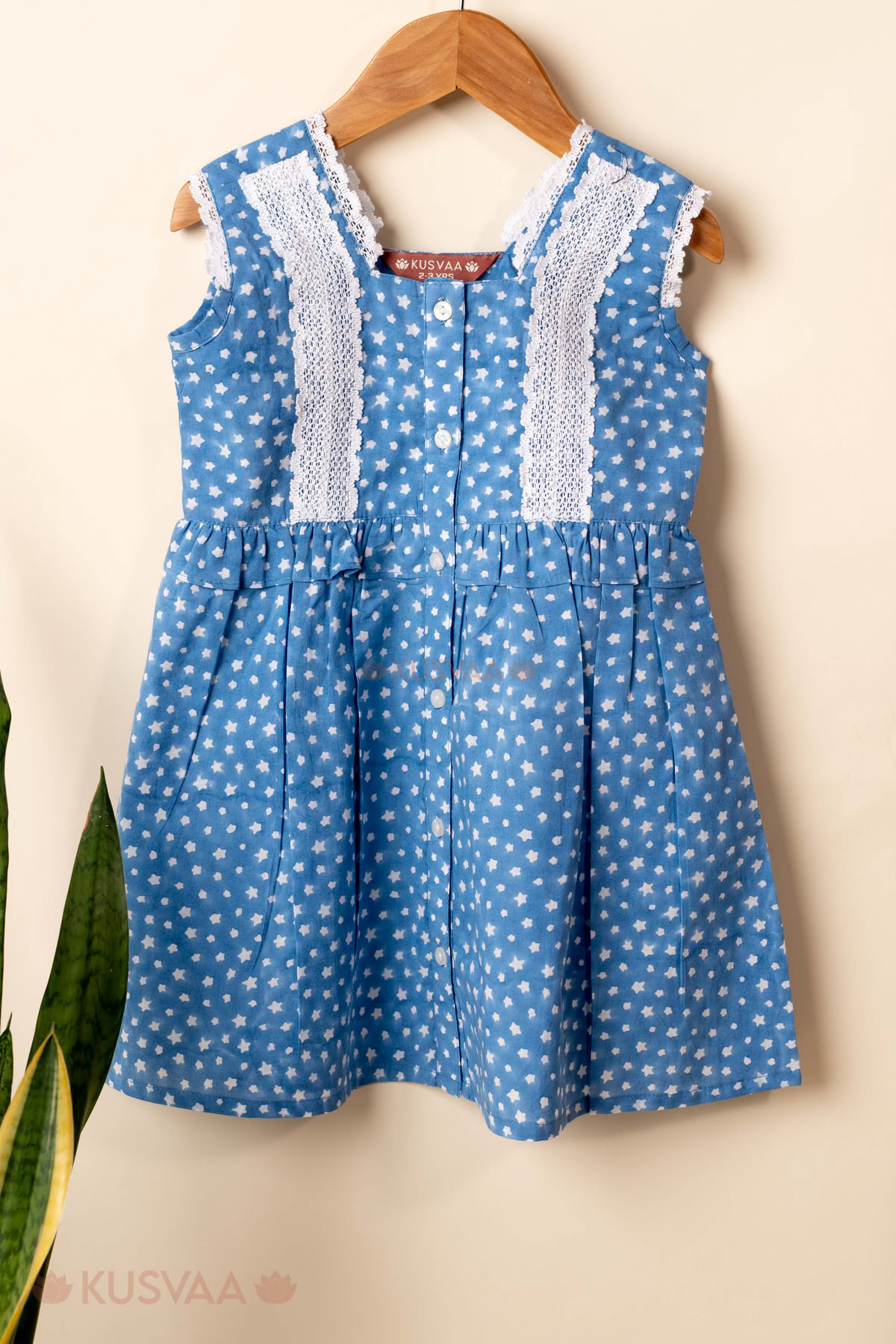 Image for Kusvaa Grw140 Oviya Kids Blue Cotton Dress Featured