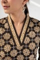 Image for Kusvaa Wkr321 Paridhi Cotton Handblock Straight Kurta Closeup 2 New