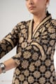 Image for Kusvaa Wkr321 Paridhi Cotton Handblock Straight Kurta Closeup New