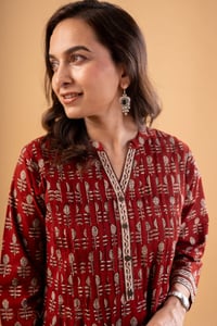 Image for Kusvaa Wkr325 Zara Cotton Handblock Kurta Featured