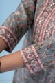 Image for Kusvaa Wkr326 Ishi Cotton Handblock Straight Kurta Closeup 2