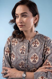 Image for Kusvaa Wkr327 Iva Cotton Handblock Straight Kurta Featured