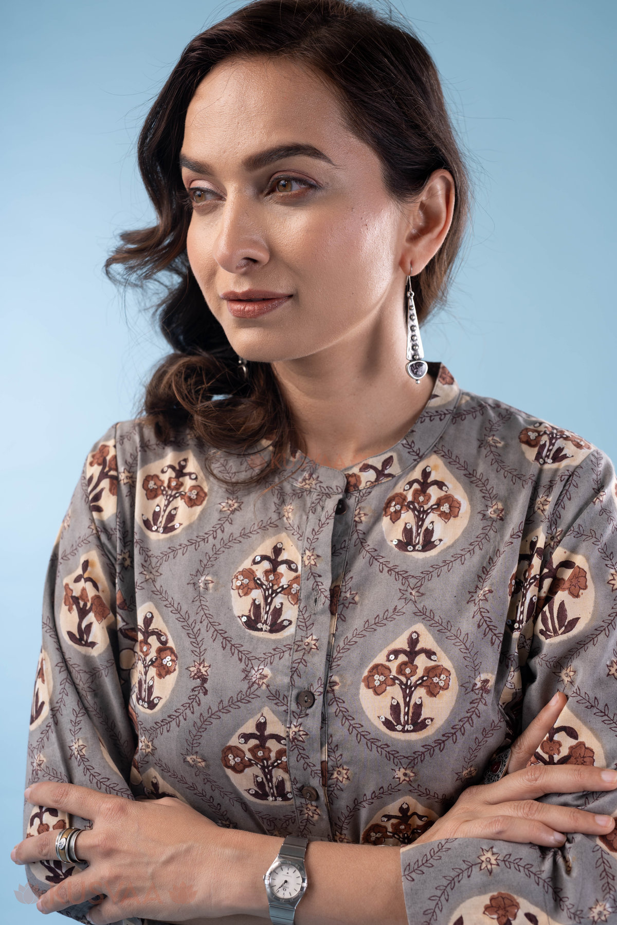 Image for Kusvaa Wkr327 Iva Cotton Handblock Straight Kurta Featured