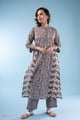 Image for Kusvaa Wkr327 Iva Cotton Handblock Straight Kurta Front