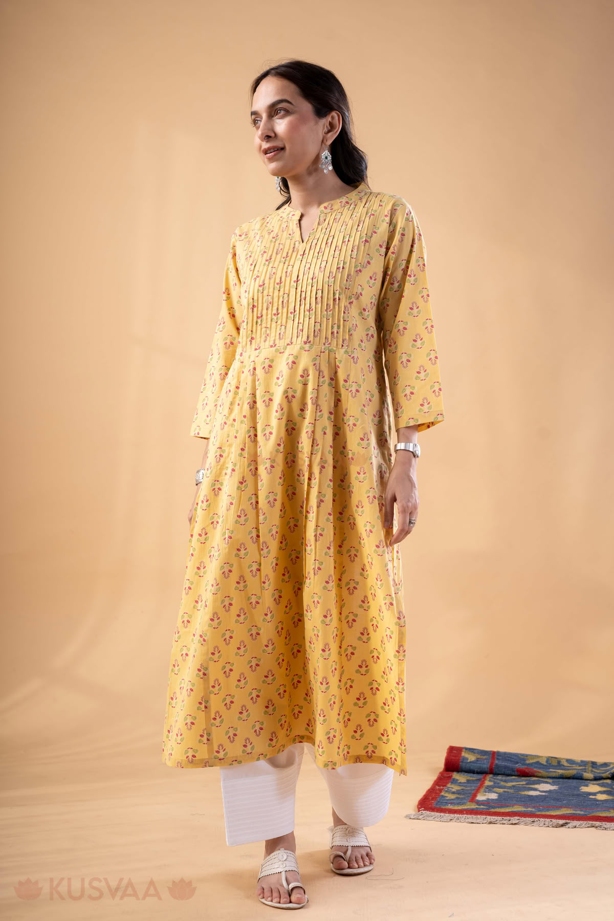 Image for Kusvaa Wkr333 Lavanya Cotton Straight Fit Kurta Front