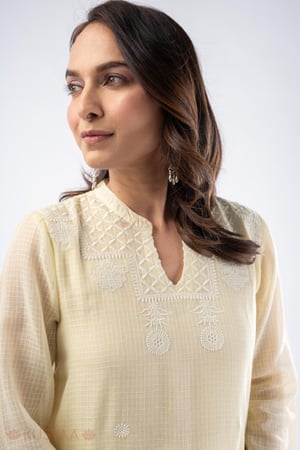 Image for Kusvaa Wkr334 Mura Kota Doria Straight Fit Kurta Featured