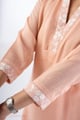 Image for Kusvaa Wkr335 Grahi Kota Doria Straight Fit Kurta Closeup 2