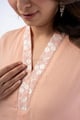 Image for Kusvaa Wkr335 Grahi Kota Doria Straight Fit Kurta Closeup