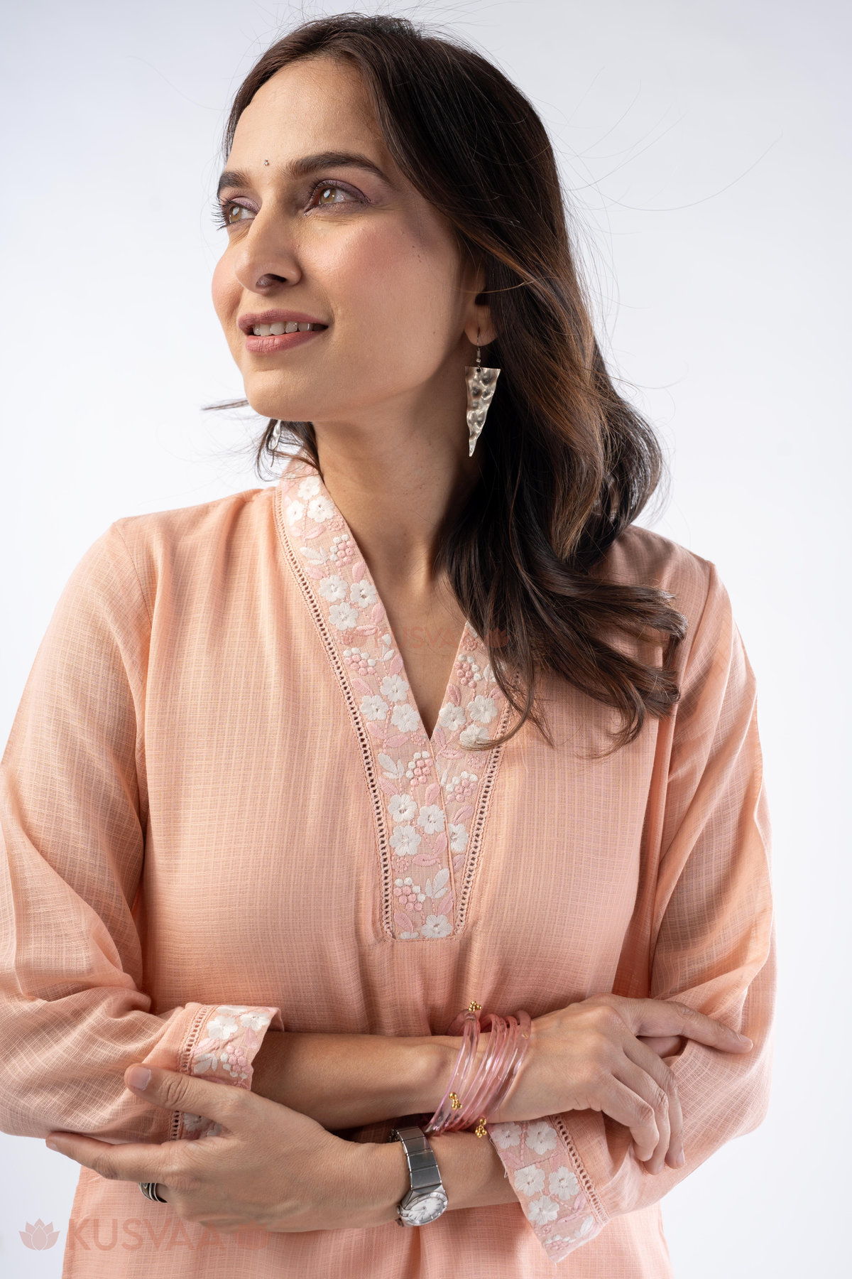Image for Kusvaa Wkr335 Grahi Kota Doria Straight Fit Kurta Featured
