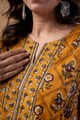 Image for Kusvaa Wkr336 Aarunya Handblock A Line Kurta Closeup