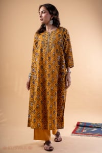 Image for Kusvaa Wkr336 Aarunya Handblock A Line Kurta Front 2