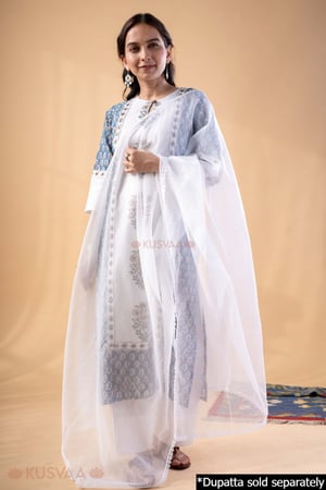 Image for Kusvaa Wkr337 Amulya Handblock Straight Fit Kurta Featured