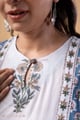 Image for Kusvaa Wkr337 Amulya Handblock Straight Fit Kurta Neck