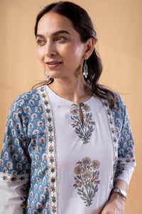 Image for Kusvaa Wkr337 Amulya Handblock Straight Fit Kurta Pattern