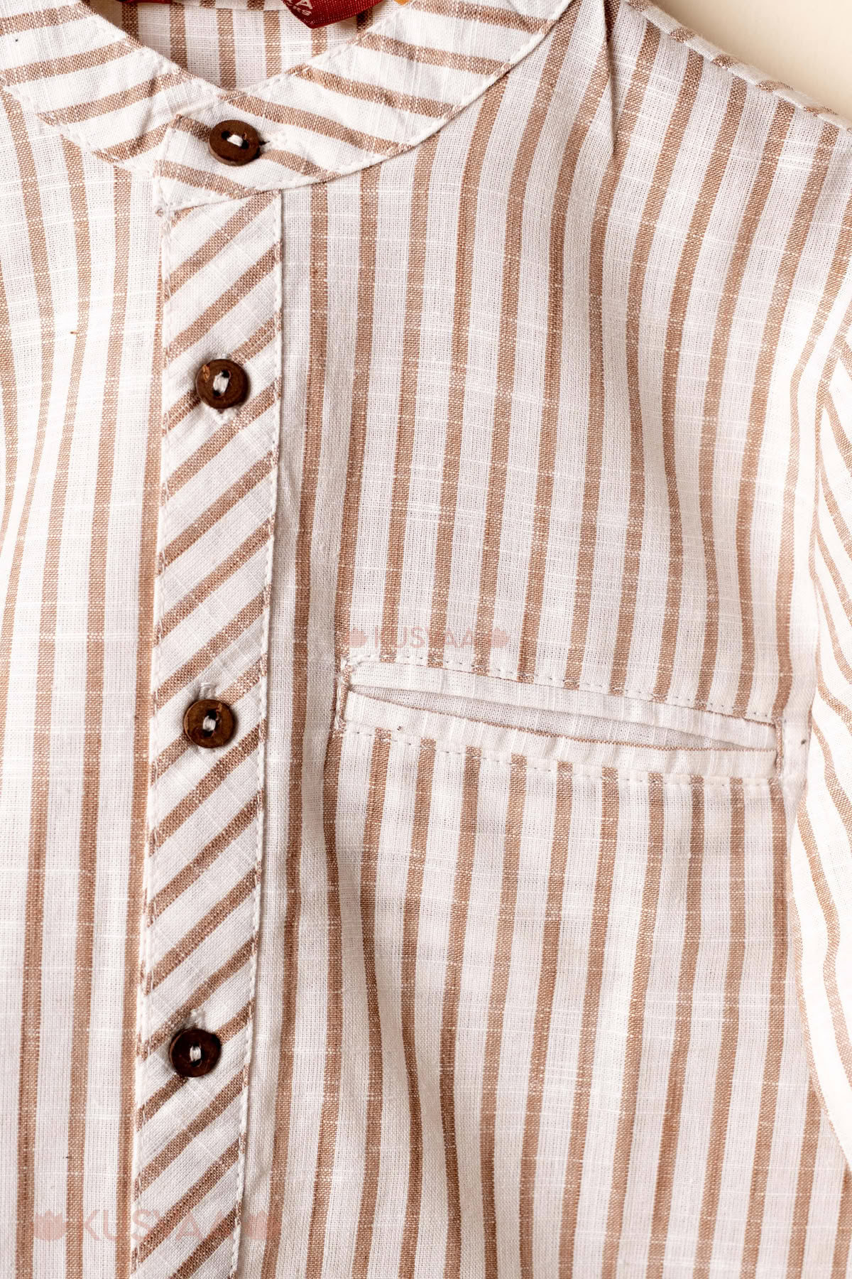 Image for Kusvaa Byw072 Kian Cotton Boys Shirt Closeup 2