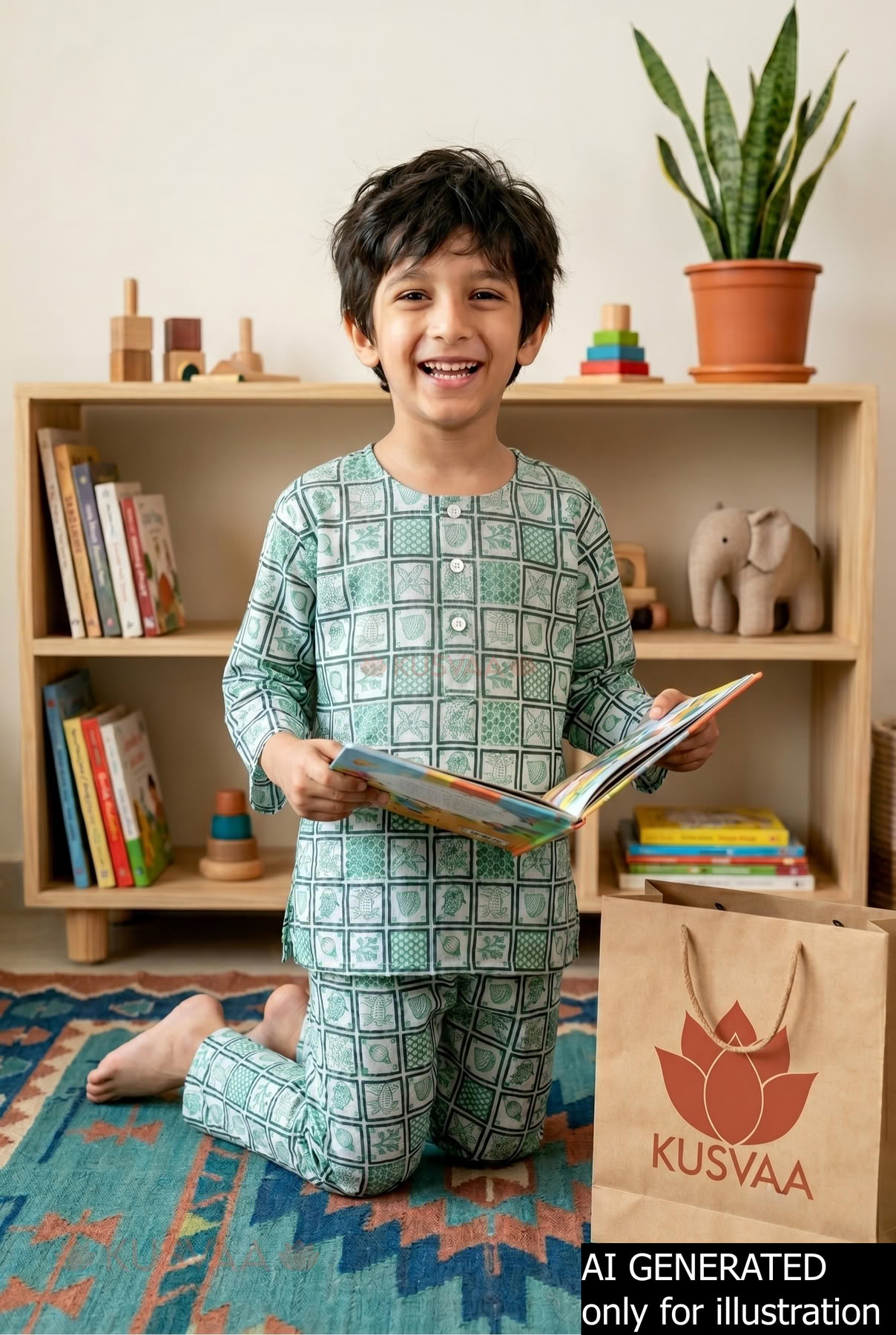 Image for Kusvaa Byw073 Yuvan Cotton Kids Lounge Wear Ai