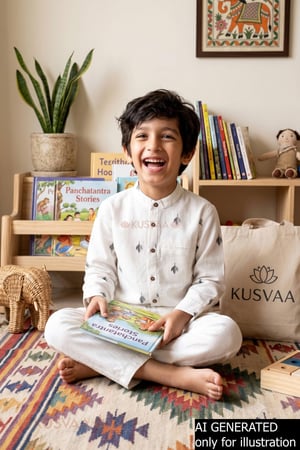 Image for Kusvaa Byw075 Vihaan Handloom Cotton Boys Shirt Ai