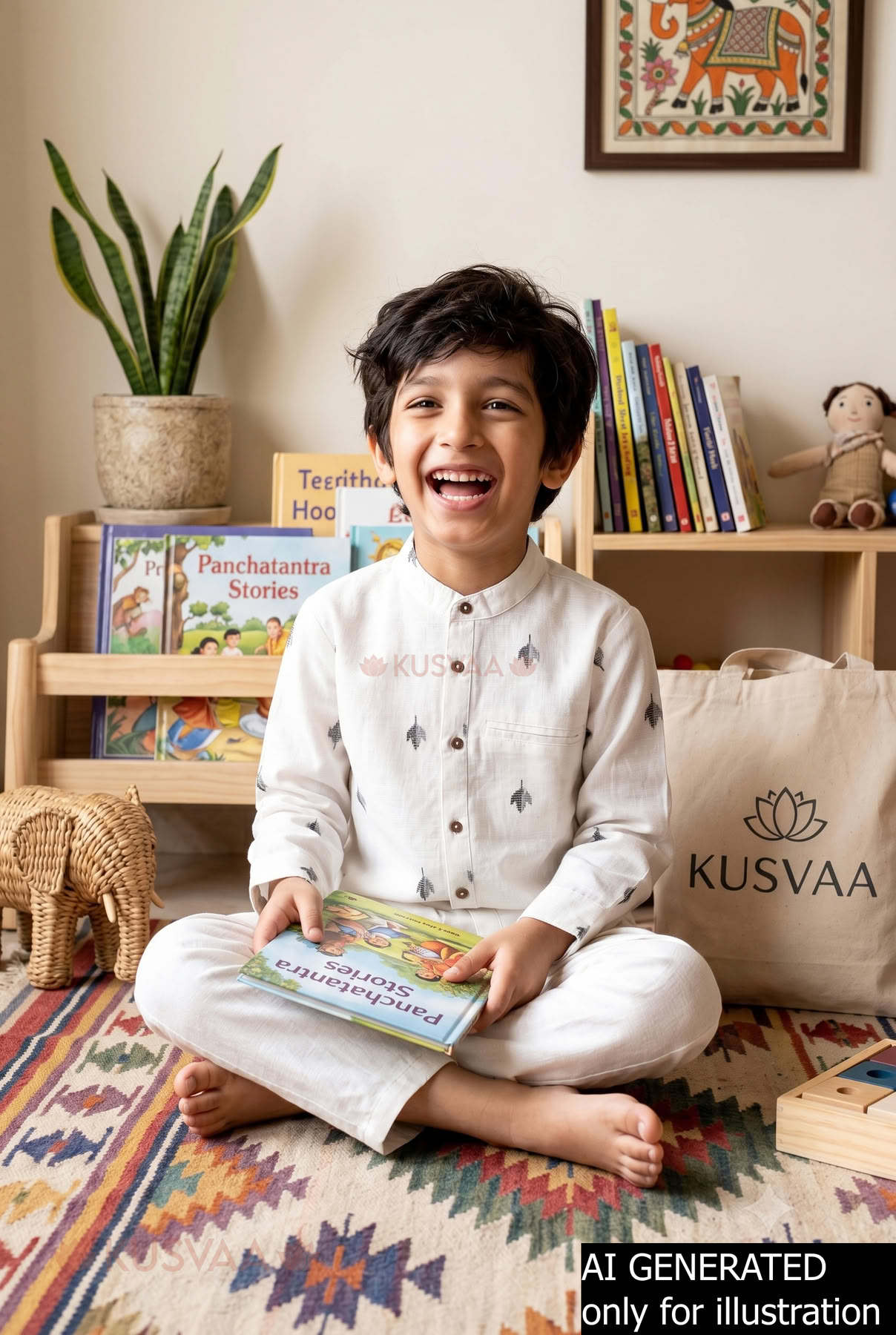 Image for Kusvaa Byw075 Vihaan Handloom Cotton Boys Shirt Ai