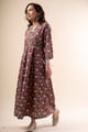 Image for Kusvaa Dr100 Hradini Handblock Cotton Dress Side