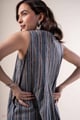 Image for Kusvaa Dr103 Shreya Ajrakh Cotton A Line Grey Dress Back Shoulder.jpg