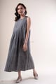 Image for Kusvaa Dr103 Shreya Ajrakh Cotton A Line Grey Dress Front 2.jpg