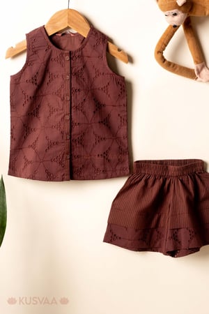 Image for Kusvaa Grw120 Gauri Cotton Girls Top Short Set Featured