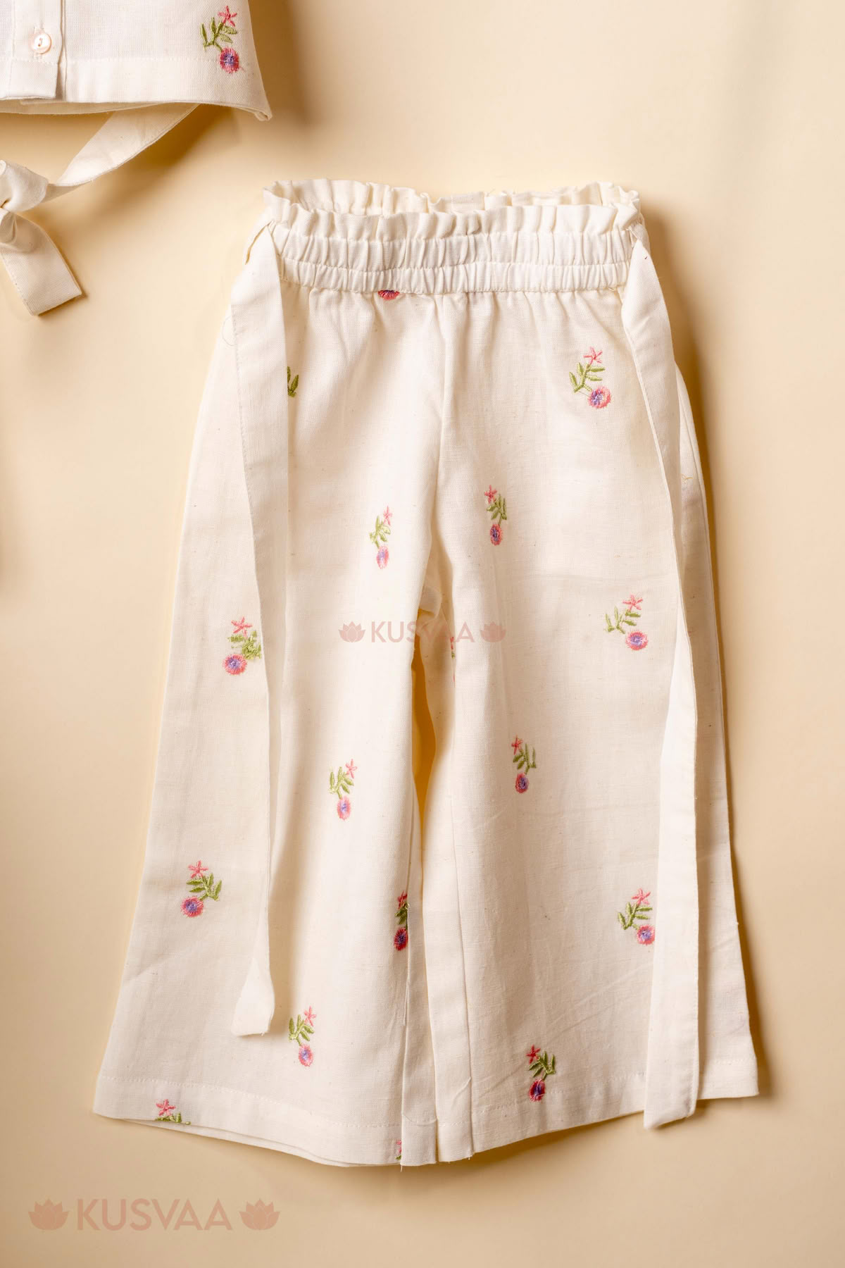 Image for Kusvaa Grw121 Siya Handloom Cotton Girls Top Pant Set Lower