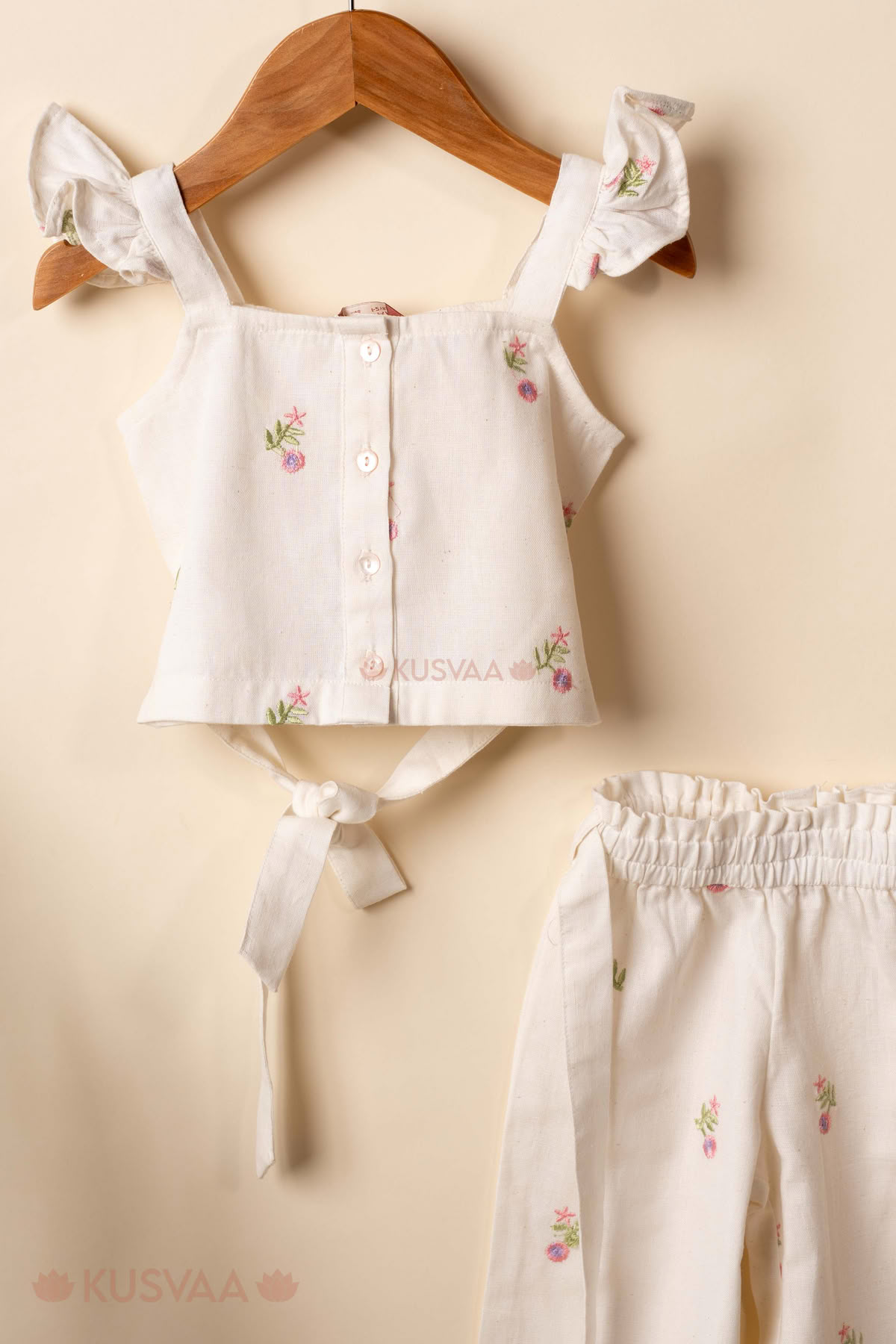 Image for Kusvaa Grw121 Siya Handloom Cotton Girls Top Pant Set Set
