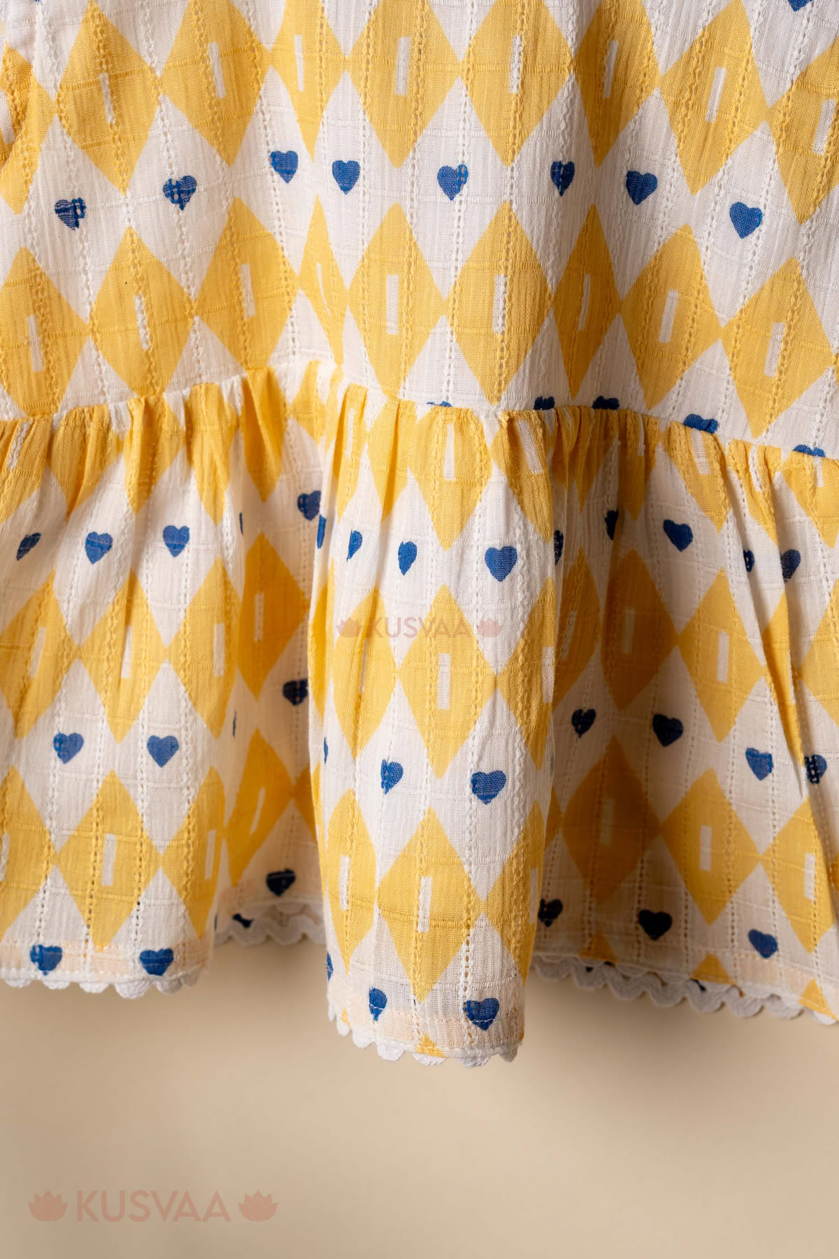Image for Kusvaa Grw124 Diya Cotton Girls Top Short Set Closeup