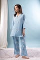 Image for Kusvaa Lwj014 Avani Cotton Blue Nightsuit Set Front.jpg