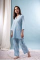 Image for Kusvaa Lwj014 Avani Cotton Blue Nightsuit Set Side.jpg