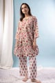 Image for Kusvaa Nl15 Ojaswini Cotton White Nightsuit Set Front