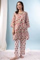 Image for Kusvaa Nl15 Ojaswini Cotton White Nightsuit Set Side
