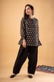 Image for Kusvaa Shk078 Urvi Chanderi Black Handblock Short Kurti Side 2