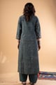 Image for Kusvaa Wkr331 Neya Cotton Handblock Straight Fit Kurta Back