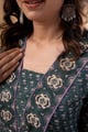 Image for Kusvaa Wkr331 Neya Cotton Handblock Straight Fit Kurta Closeup