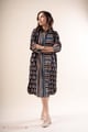 Image for Kusvaa Wkr342 Aarohi Cotton Black Blue Ajrakh Staright Kurta Front 2
