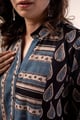 Image for Kusvaa Wkr342 Aarohi Cotton Black Blue Ajrakh Staright Kurta Shoulder