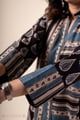 Image for Kusvaa Wkr342 Aarohi Cotton Black Blue Ajrakh Staright Kurta Sleeves