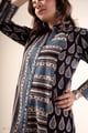 Image for Kusvaa Wkr342 Aarohi Cotton Black Blue Ajrakh Staright Kurta Style