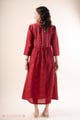 Image for Kusvaa Wkr346 Ahana Handloom Cotton Red A Line Kurta Back.jpg