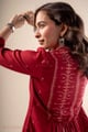 Image for Kusvaa Wkr346 Ahana Handloom Cotton Red A Line Kurta Style.jpg