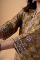 Image for Kusvaa Wkr348 Bhavya Handblock Cotton Green Kurta Sleeves.jpg