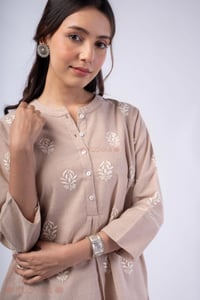Image for Kusvaa Cood153 Vanya Nagari Handloom Beige Co Ord Set Featured