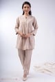 Image for Kusvaa Cood153 Vanya Nagari Handloom Beige Co Ord Set Front