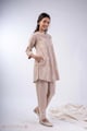 Image for Kusvaa Cood153 Vanya Nagari Handloom Beige Co Ord Set Pocket 2