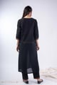 Image for Kusvaa Cood159 Anika Handloom Cotton Black Kurta Pant Set Back